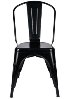 Matte Black 50% Hi Gloss Steelix Tolix Style Metal Restaurant Chair – Ships Fully Assembled CTMBM-AX-T