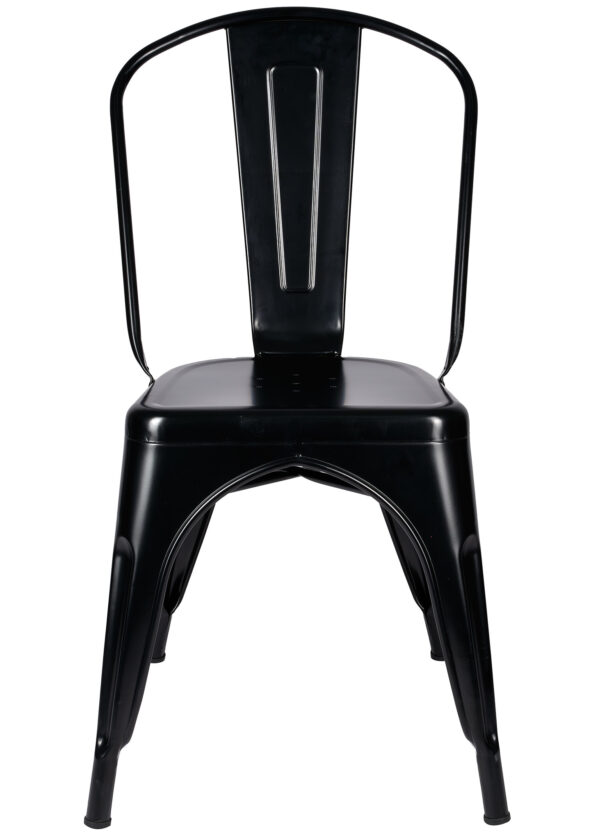 Matte Black 50% Hi Gloss Steelix Tolix Style Metal Restaurant Chair – Ships Fully Assembled CTMBM-AX-T