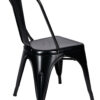 Matte Black 50% Hi Gloss Steelix Tolix Style Metal Restaurant Chair – Ships Fully Assembled CTMBM-AX-T