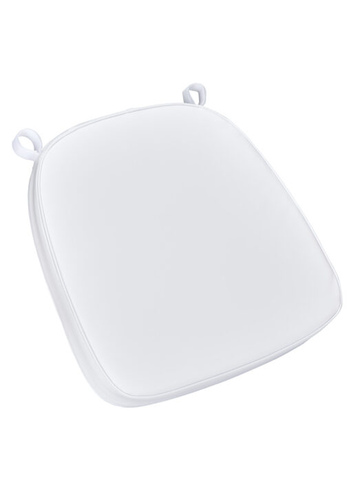 Pure White 2.0″ Thick Vinyl Chiavari Chair Cushion CUSHSTRAPVINPRWHI-PVC-AX-T