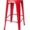 Steelix Tolix Style Metal Barstool Red with High Gloss / No Back BTMR-AX-T