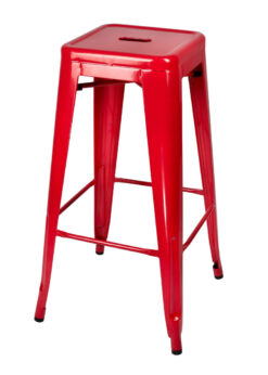 Steelix Tolix Style Metal Barstool Red with High Gloss / No Back BTMR-AX-T