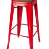 Steelix Tolix Style Metal Barstool Red with High Gloss / No Back BTMR-AX-T