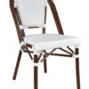 White on White, Dark Pipe Armless French Bistro Patio Dining Chair CBPWD-AX-T