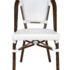 White on White, Dark Pipe Armless French Bistro Patio Dining Chair CBPWD-AX-T