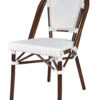 White on White, Dark Pipe Armless French Bistro Patio Dining Chair CBPWD-AX-T