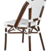 White on White, Dark Pipe Armless French Bistro Patio Dining Chair CBPWD-AX-T