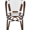 White on White, Dark Pipe Armless French Bistro Patio Dining Chair CBPWD-AX-T