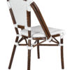 White on White, Dark Pipe Armless French Bistro Patio Dining Chair CBPWD-AX-T