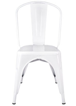 White Hi Gloss Steelix Tolix Style Metal Restaurant Chair – Ships Fully Assembled CTMW-AX-T