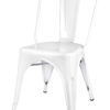 White Hi Gloss Steelix Tolix Style Metal Restaurant Chair – Ships Fully Assembled CTMW-AX-T