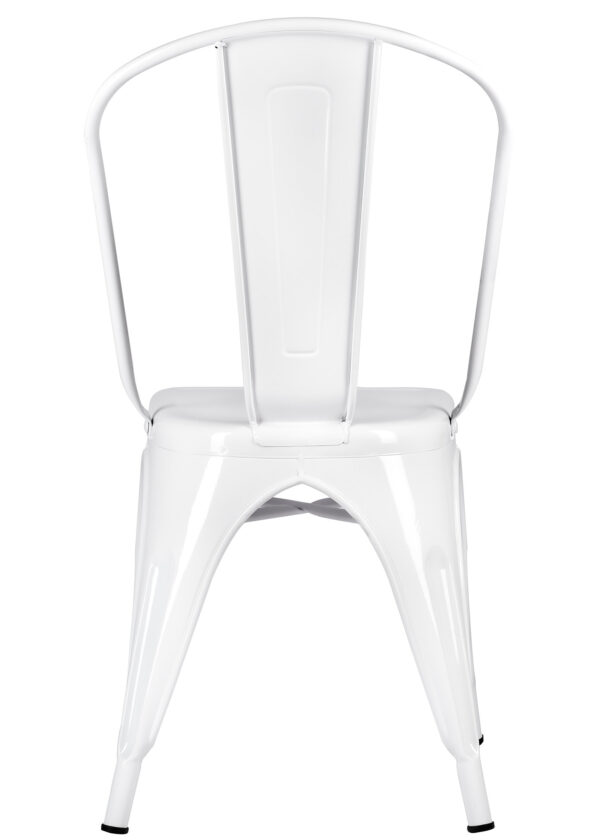 White Hi Gloss Steelix Tolix Style Metal Restaurant Chair – Ships Fully Assembled CTMW-AX-T