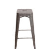 Steelix Tolix Style Metal Barstool Gunmetal with High Gloss / Polished and No Back BTMGU-AX-T