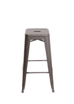 Steelix Tolix Style Metal Barstool Gunmetal with High Gloss / Polished and No Back BTMGU-AX-T