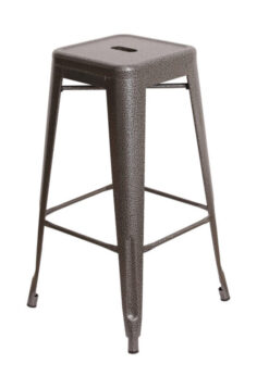 Steelix Tolix Style Metal Barstool Gunmetal with High Gloss / Polished and No Back BTMGU-AX-T