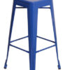 Blue High Gloss Steelix Tolix Metal Barstool / No Back BTMBLU-AX-T