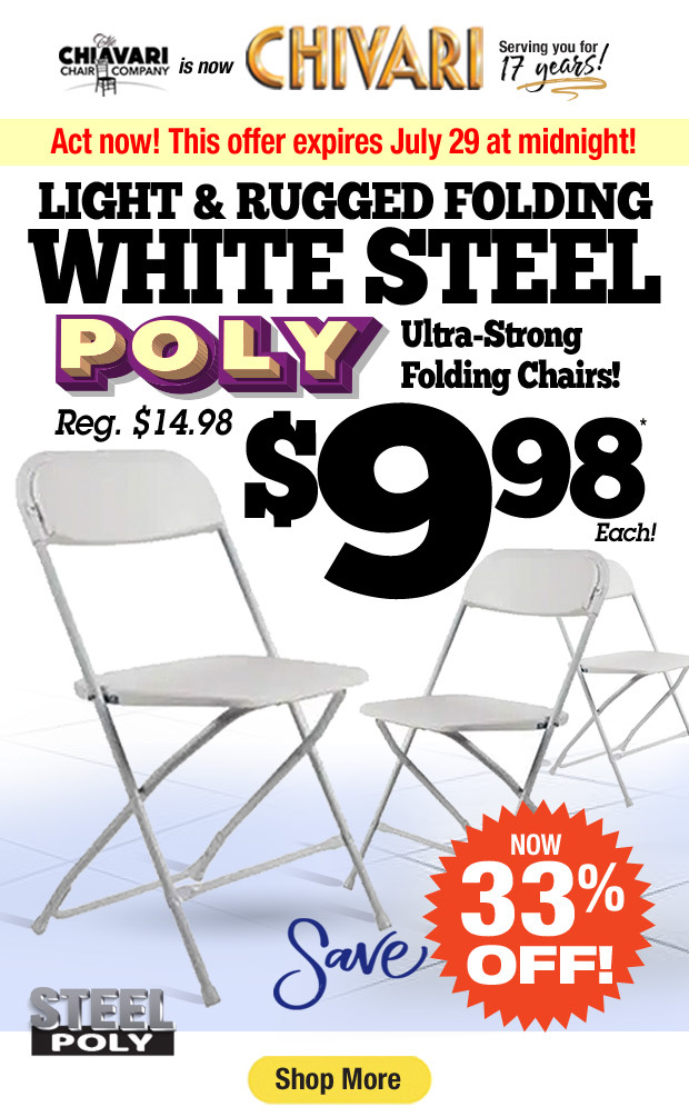 Light and Rugged White Steel Poly Ultra-Strong Folding Chairs