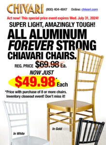 All Aluminum Forever Strong Chiavari Chairs