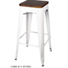 White Hi Gloss Steelix Tolix Style Metal Barstool – Ships Fully Assembled BTMW-AX-T