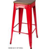 Steelix Tolix Style Metal Barstool Red with High Gloss / No Back – Ships Fully Assembled BTMR-AX-T