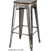 Steelix Tolix Style Metal Barstool Gunmetal with High Gloss / Polished and No Back – Ships Fully Assembled BTMGU-AX-T