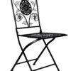 Rustic Matte Black Barcelona Bistro Folding Chair by Chivari CBBMB-AX-T