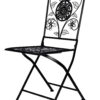 Rustic Matte Black Barcelona Bistro Folding Chair by Chivari CBBMB-AX-T