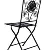 Rustic Matte Black Barcelona Bistro Folding Chair by Chivari CBBMB-AX-T