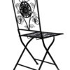 Rustic Matte Black Barcelona Bistro Folding Chair by Chivari CBBMB-AX-T