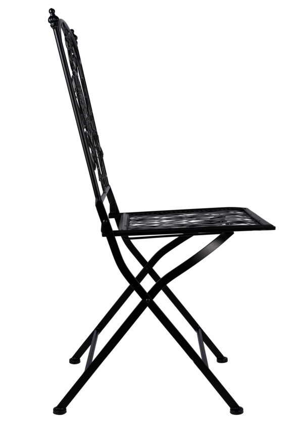 Rustic Matte Black Barcelona Bistro Folding Chair by Chivari CBBMB-AX-T