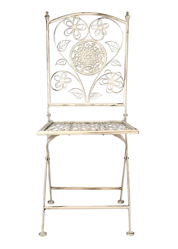 Antique White Barcelona Bistro Folding Chair by Chivari CBBMW-AX-T