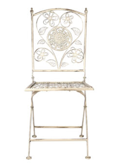 Antique White Barcelona Bistro Folding Chair by Chivari CBBMW-AX-T