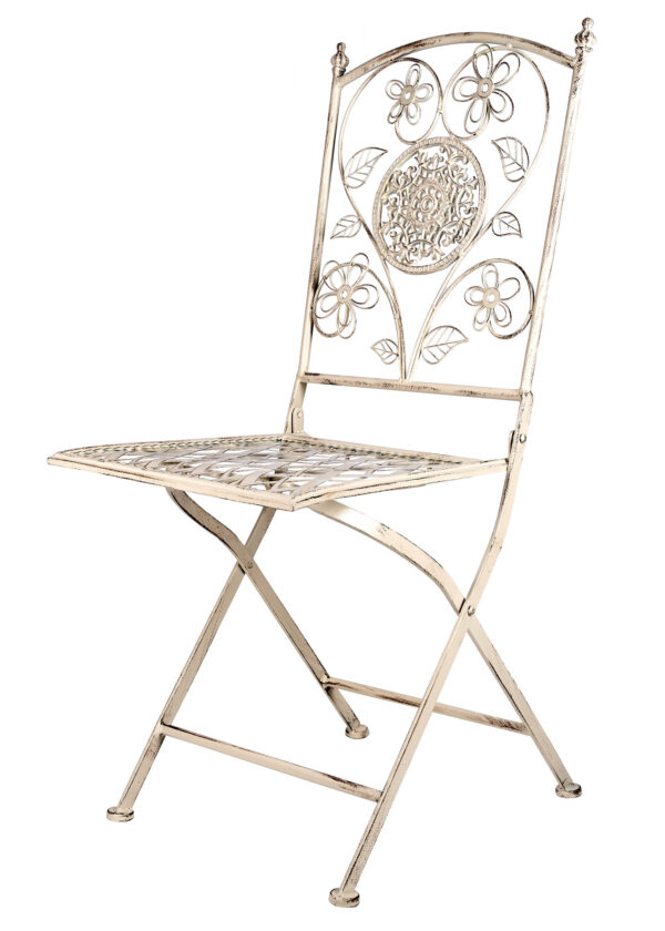 Antique White Barcelona Bistro Folding Chair by Chivari CBBMW-AX-T