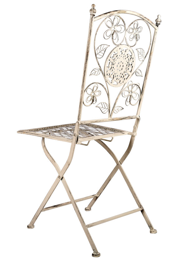 Antique White Barcelona Bistro Folding Chair by Chivari CBBMW-AX-T