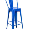 Blue Hi Gloss Steelix Tolix Style Metal Barstool with Back – Some Assembly Required BTBMBLU-AX-T