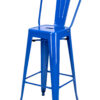 Blue Hi Gloss Steelix Tolix Style Metal Barstool with Back – Some Assembly Required BTBMBLU-AX-T