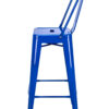 Blue Hi Gloss Steelix Tolix Style Metal Barstool with Back – Some Assembly Required BTBMBLU-AX-T