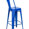 Blue Hi Gloss Steelix Tolix Style Metal Barstool with Back – Some Assembly Required BTBMBLU-AX-T