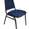 Banquet Chair – Trapezoid | Navy Blue Fabric with Gold Dots on Gold Vein Frame CQTFBLU-ZF-T