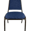 Banquet Chair – Trapezoid | Navy Blue Fabric with Gold Dots on Gold Vein Frame CQTFBLU-ZF-T