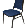 Banquet Chair – Trapezoid | Navy Blue Fabric with Gold Dots on Gold Vein Frame CQTFBLU-ZF-T