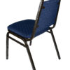 Banquet Chair – Trapezoid | Navy Blue Fabric with Gold Dots on Gold Vein Frame CQTFBLU-ZF-T