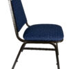 Banquet Chair – Trapezoid | Navy Blue Fabric with Gold Dots on Gold Vein Frame CQTFBLU-ZF-T