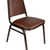 Banquet Chair – Trapezoid | Brown Vinyl on Copper Vein Frame | 32 Inches Height CQTVBR-ZF-T