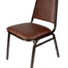 Banquet Chair – Trapezoid | Brown Vinyl on Copper Vein Frame | 32 Inches Height CQTVBR-ZF-T