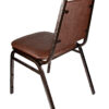 Banquet Chair – Trapezoid | Brown Vinyl on Copper Vein Frame | 32 Inches Height CQTVBR-ZF-T