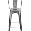 Charcoal Hi Gloss Steelix Tolix Style Metal Barstool with Back 2 BTBMCH-AX-T