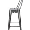 Charcoal Hi Gloss Steelix Tolix Style Metal Barstool with Back 4 BTBMCH-AX-T