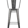 Charcoal Hi Gloss Steelix Tolix Style Metal Barstool with Back 6 BTBMCH-AX-T