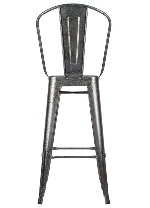 Charcoal Hi Gloss Steelix Tolix Style Metal Barstool with Back 6 BTBMCH-AX-T